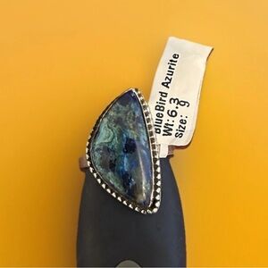 Blue Bird Azurite Sterling Silver Gemstone Ring